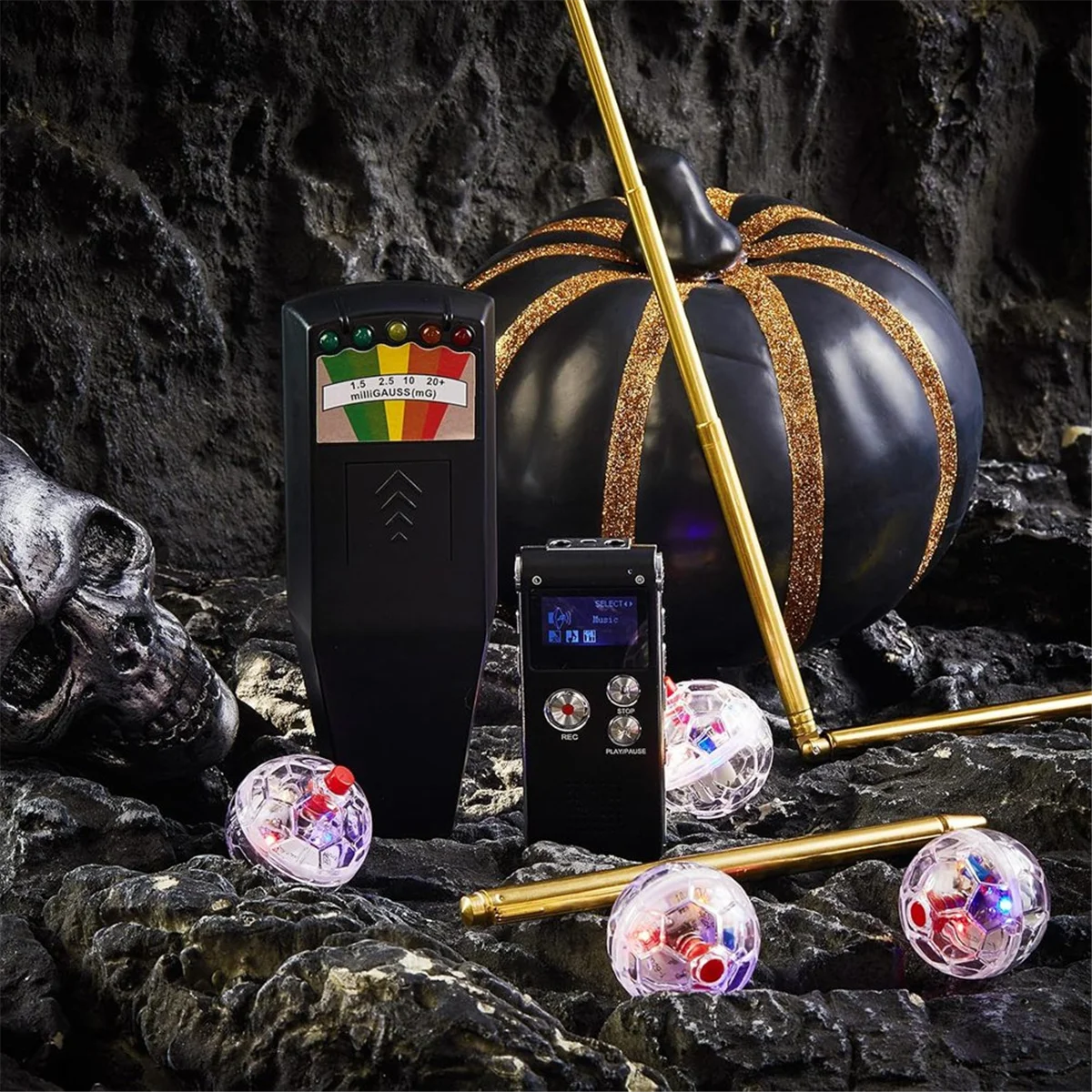 Kit "Chasse aux Fantômes N2" / EMF + Enregistreur + Baguettes de Cuivre